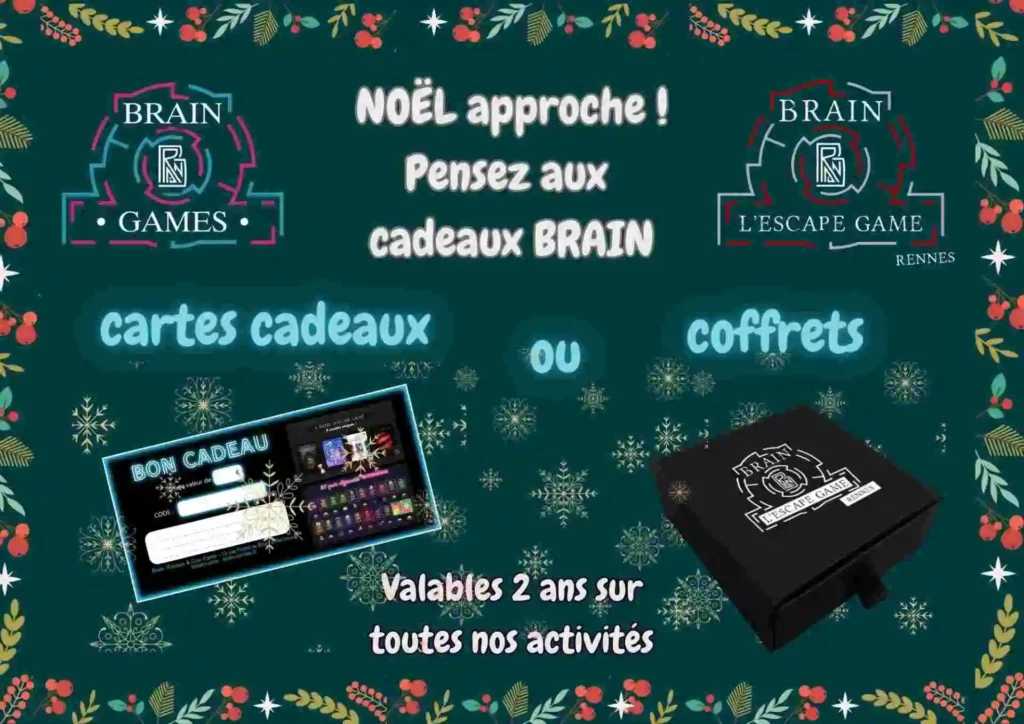 Coffret cadeau et bon cadeau Brain Rennes
